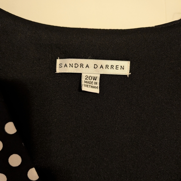 Sandra Darren Black and White Dotted Midi Dress - Picture 3 of 6